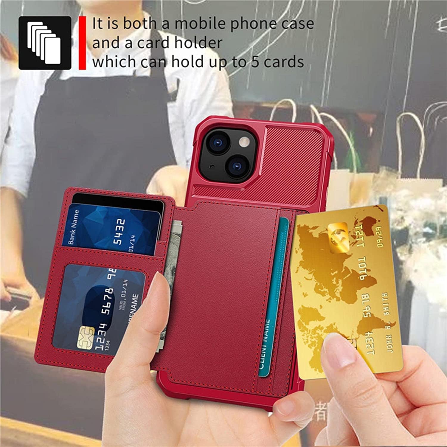 iPhone 15 Fall prevention Magnetic suction card Case