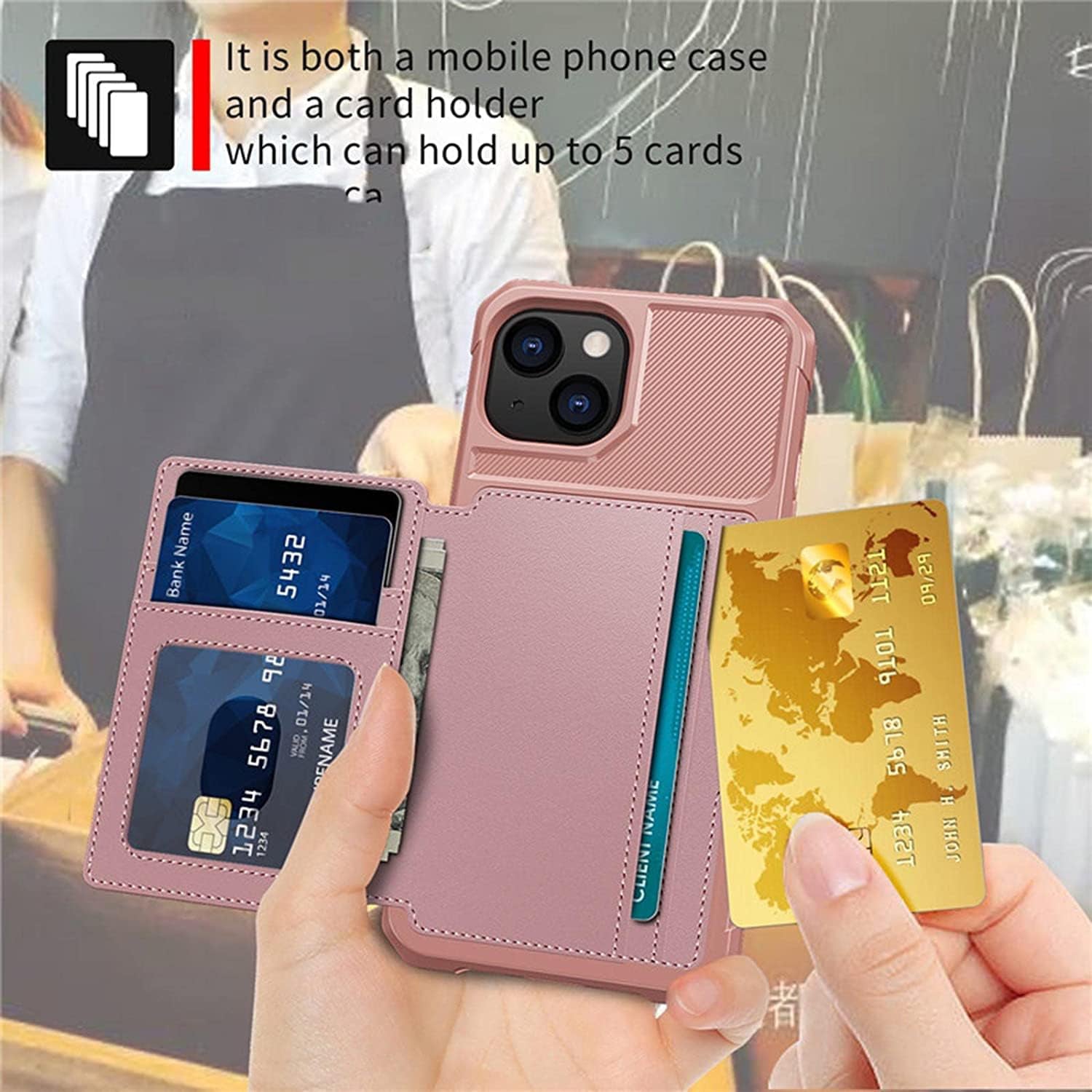 iPhone 15 Fall prevention Magnetic suction card Case