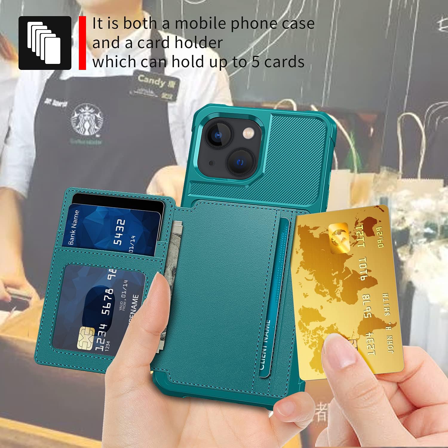 iPhone 15 Fall prevention Magnetic suction card Case