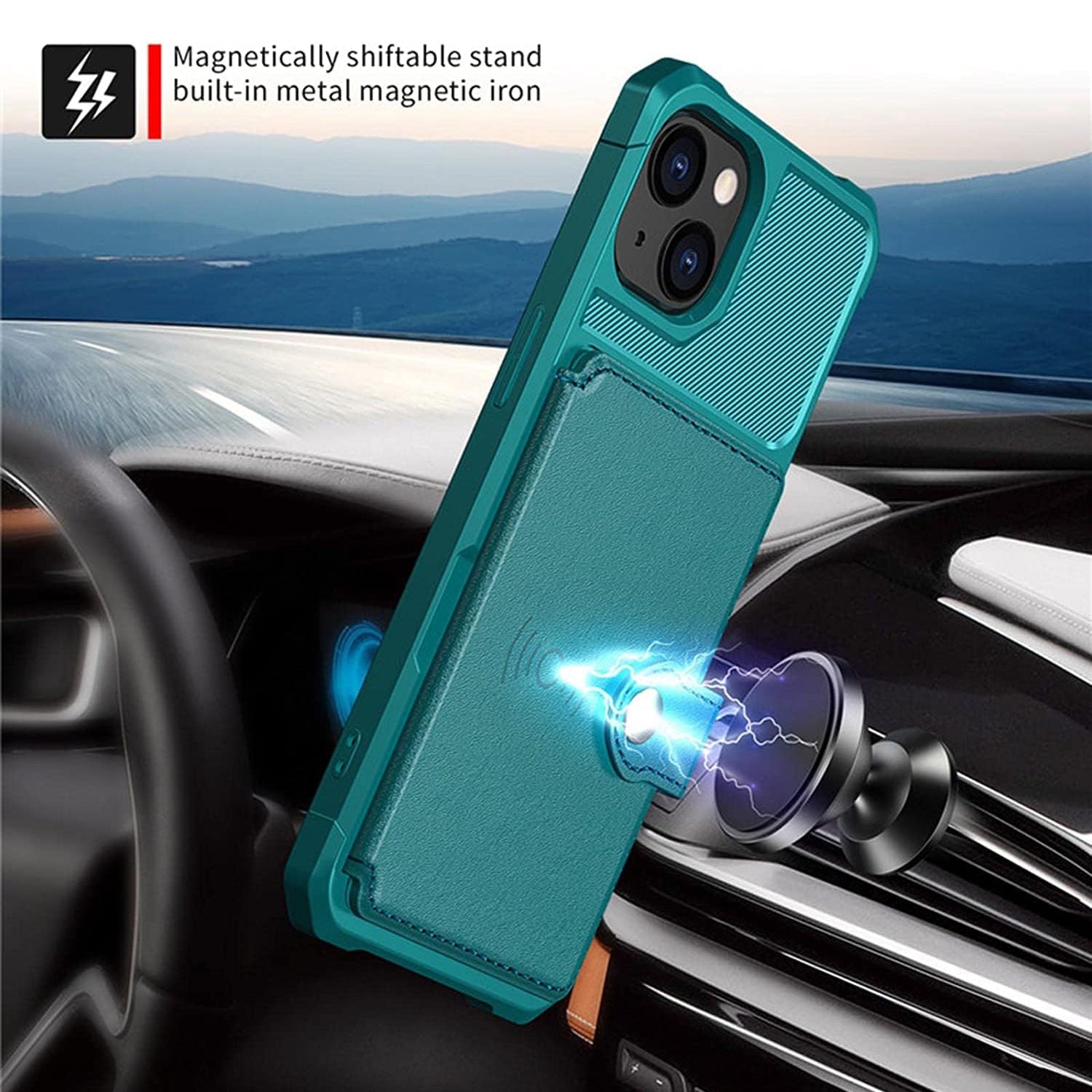 iPhone 15 Fall prevention Magnetic suction card Case