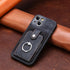 iPhone 15 Plus Solid Vintage Hardware Ring Leather Case