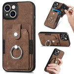 iPhone 15 Plus Solid Vintage Hardware Ring Leather Case