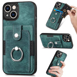 iPhone 15 Solid Vintage Hardware Ring Leather Case