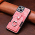 iPhone 15 Plus Solid Vintage Hardware Ring Leather Case