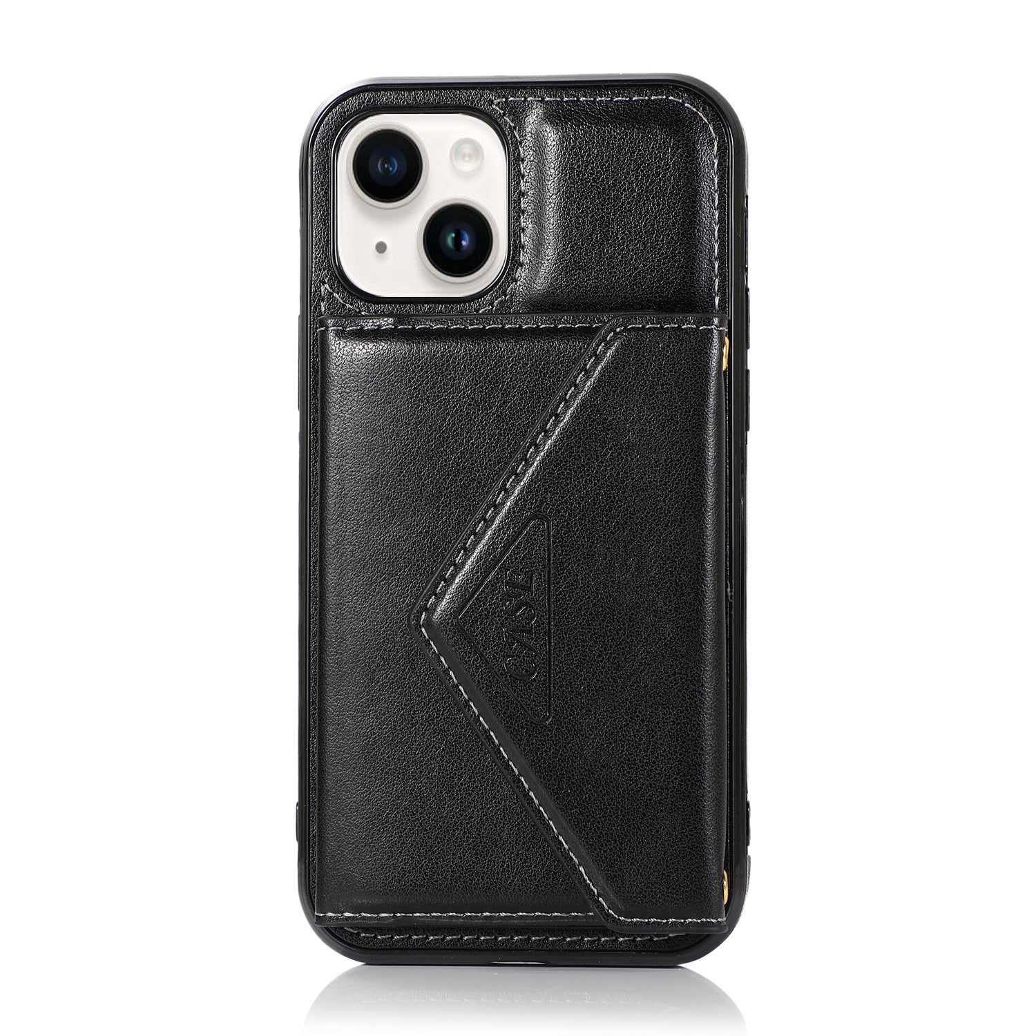 iPhone 15 Plus Triangle Crossbody Multifunctional Card Insertion Leather Case