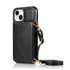 iPhone 15 Plus Triangle Crossbody Multifunctional Card Insertion Leather Case