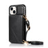 iPhone 15 Triangle Crossbody Multifunctional Card Insertion Leather Case