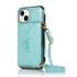 iPhone 15 Triangle Crossbody Multifunctional Card Insertion Leather Case