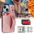 iPhone 15 Rear Cover Wrist Strap Card Insertion Phone Case