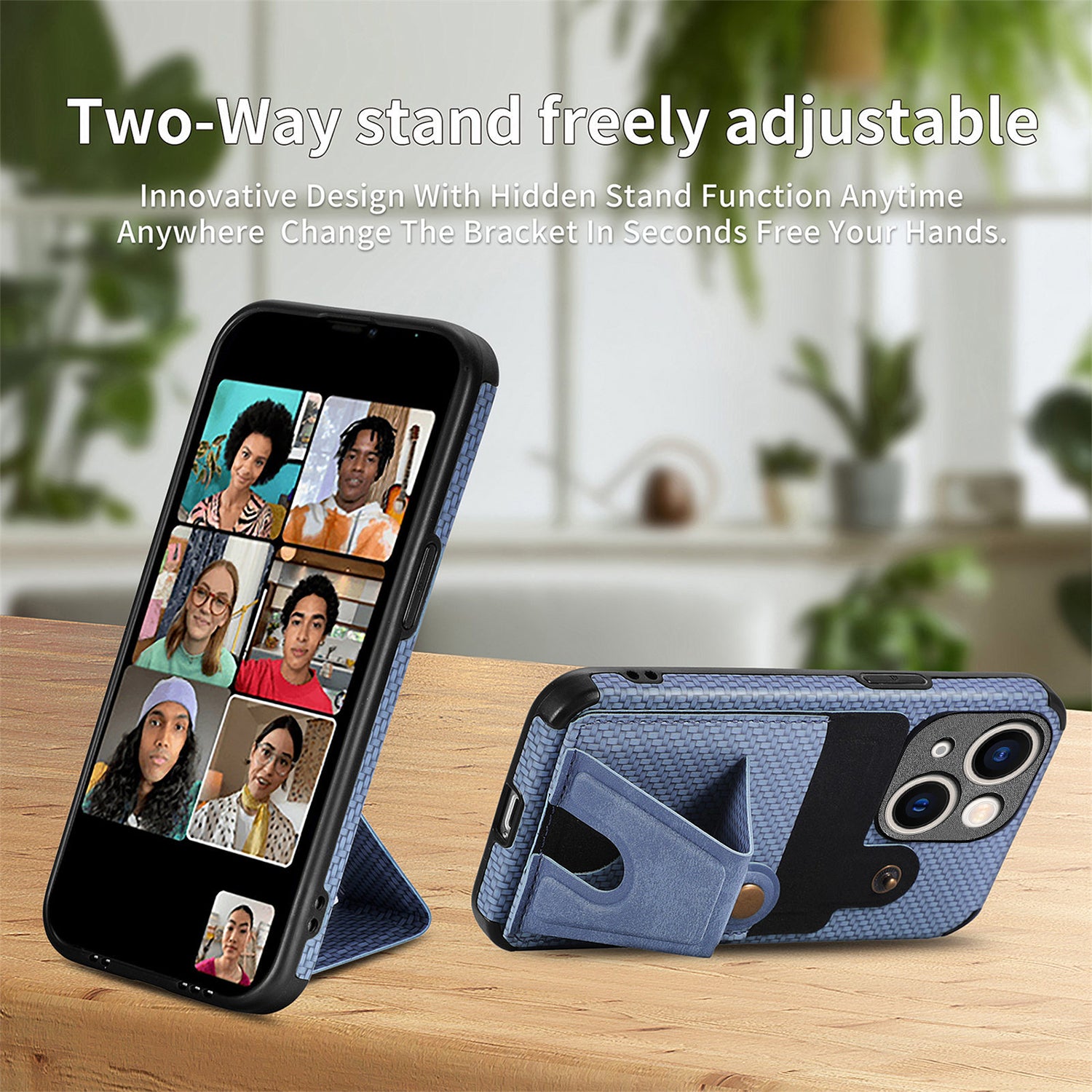 iPhone 15  Multi Angle Bracket Card Insertion Magnetic Suction Anti Drop Case