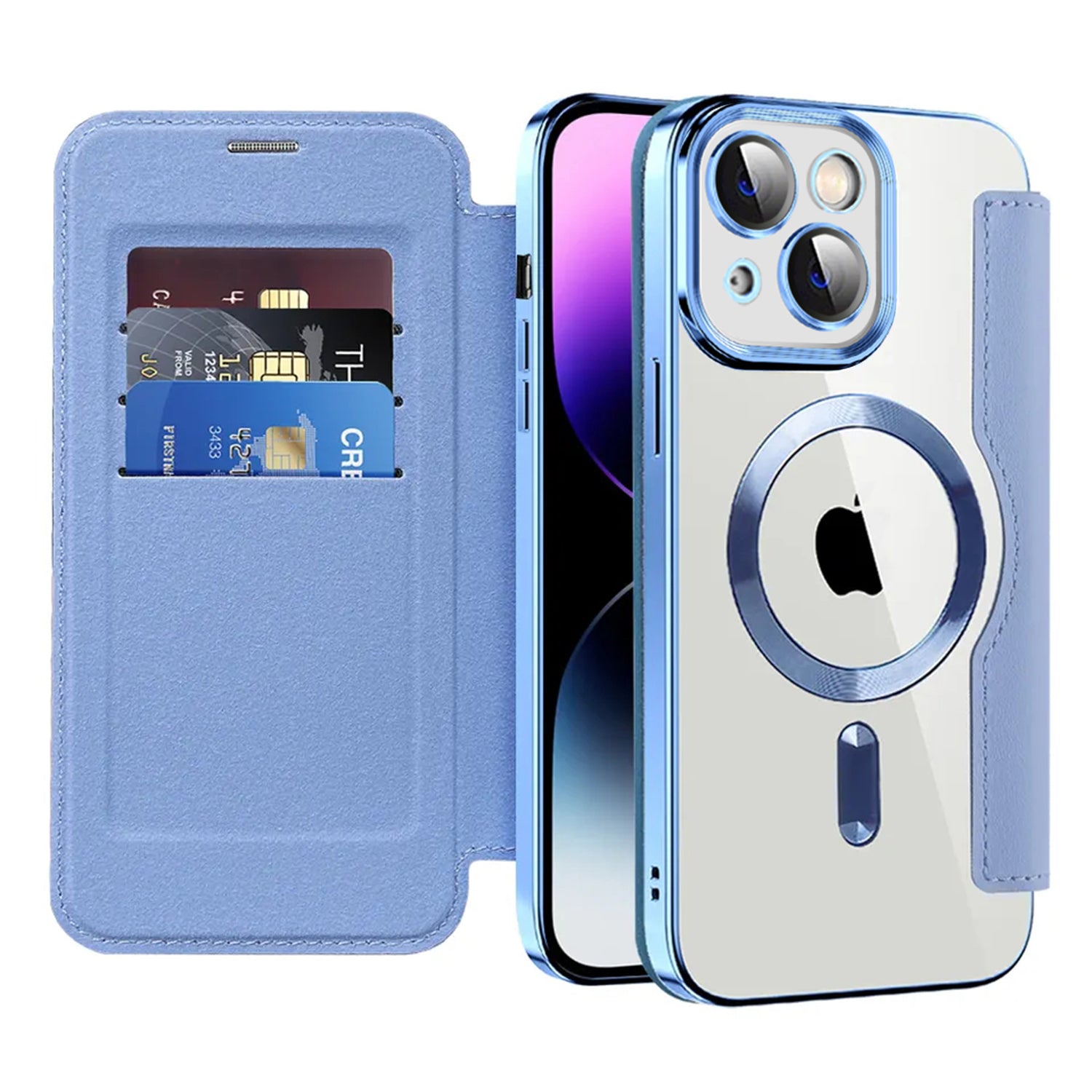 Case for iPhone 15 Plus Case Wallet Compatible with Magsafe, Shockproof Full Protective Flip Folio Wallet Case with RFID Blocking Card Slot PU Leather Cover for iPhone 15 Plus