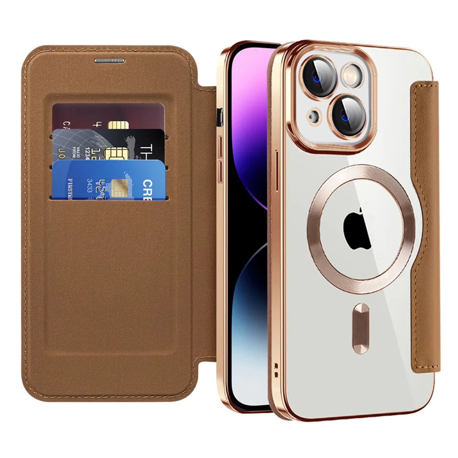 Case for iPhone 15 Plus Case Wallet Compatible with Magsafe, Shockproof Full Protective Flip Folio Wallet Case with RFID Blocking Card Slot PU Leather Cover for iPhone 15 Plus