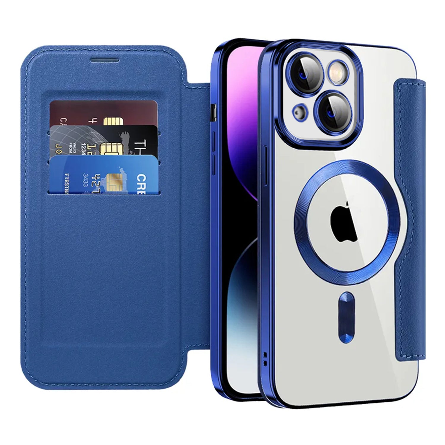 Case for iPhone 15 Plus Case Wallet Compatible with Magsafe, Shockproof Full Protective Flip Folio Wallet Case with RFID Blocking Card Slot PU Leather Cover for iPhone 15 Plus