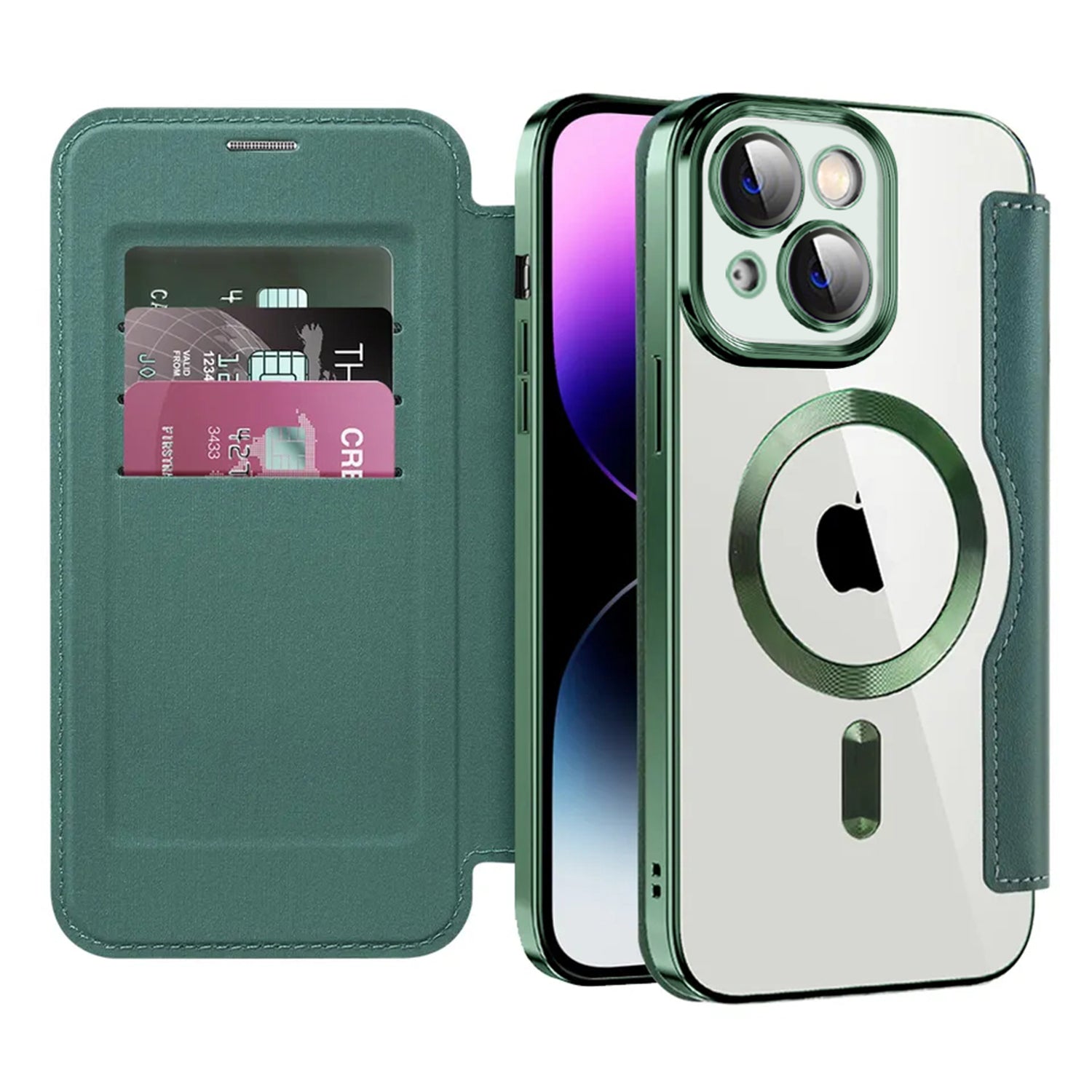 Case for iPhone 15 Plus Case Wallet Compatible with Magsafe, Shockproof Full Protective Flip Folio Wallet Case with RFID Blocking Card Slot PU Leather Cover for iPhone 15 Plus