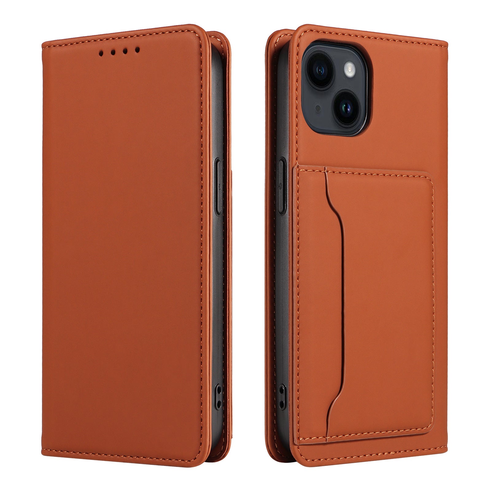 iPhone 15 Plus Flip Leather Sheath Phone Case