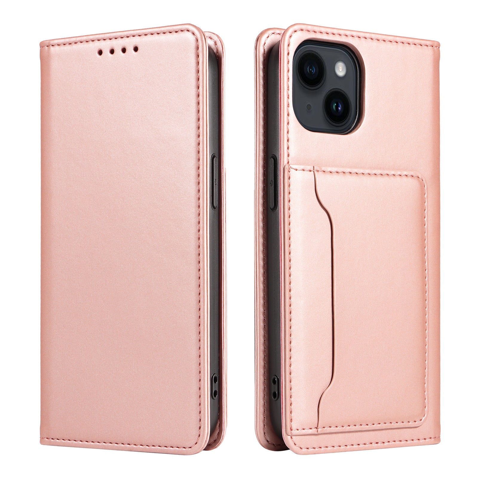 iPhone 15 Plus Flip Leather Sheath Phone Case