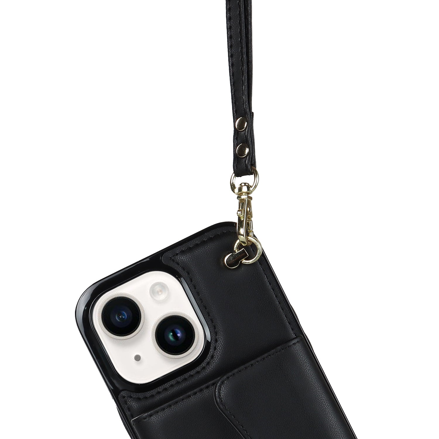 iPhone 15 Plus Card Insertion Crossbody Lanyard Case