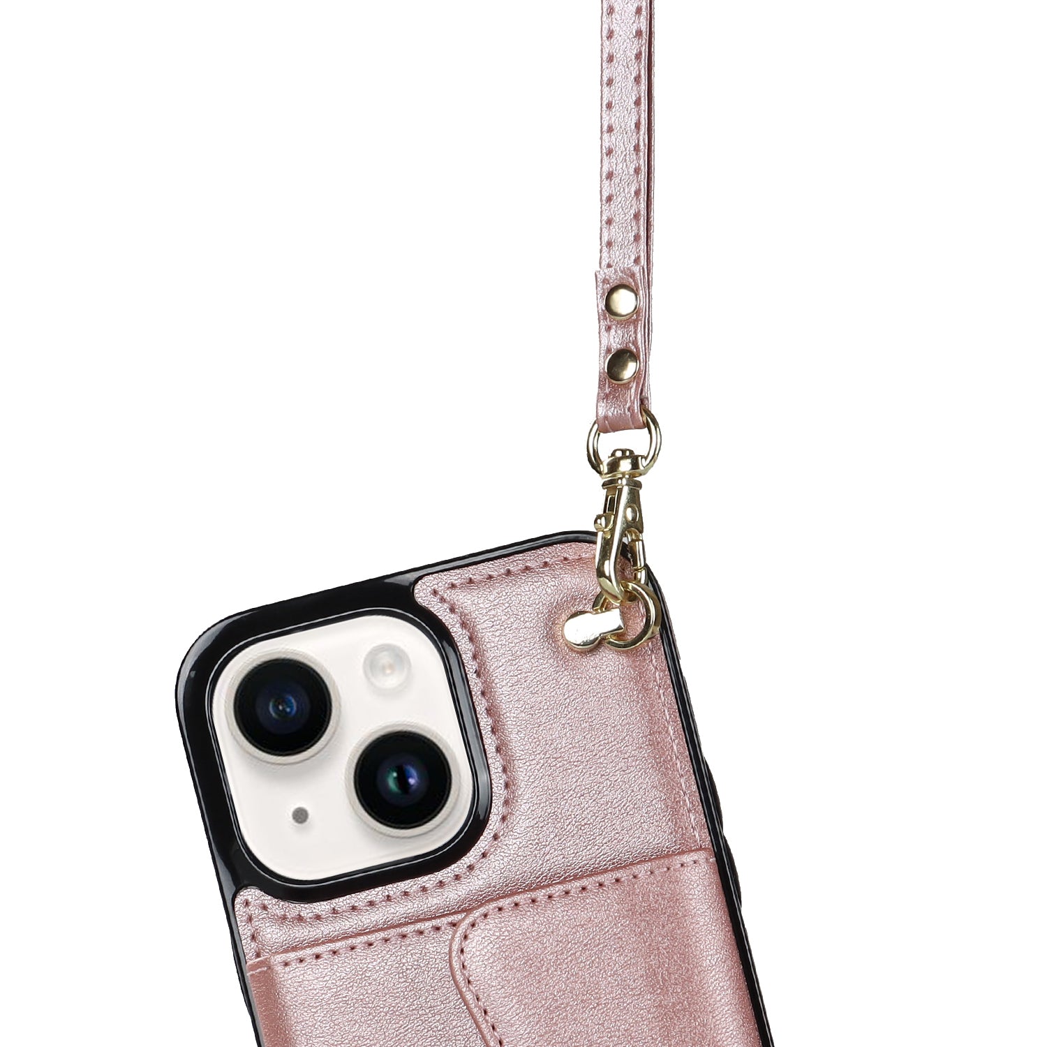 iPhone 15 Card Insertion Crossbody Lanyard Case