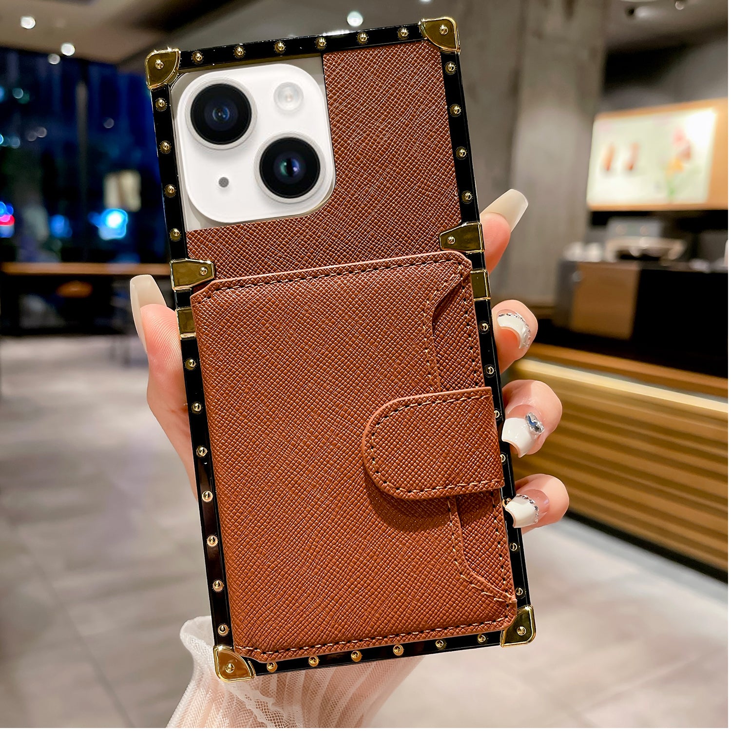 iPhone 15 Plus Texture Multifunctional Insert card Phone Case