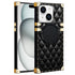 iPhone 15 Plus 3D Down Jacket CC Style Soft Leather Square Magnetic Attraction Case Cover