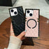 iPhone 15 Plus 3D Down Jacket CC Style Soft Leather Square Magnetic Attraction Case Cover