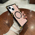 iPhone 15 3D Down Jacket CC Style Soft Leather Square Magnetic Attraction Case Cover