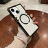 iPhone 15 3D Down Jacket CC Style Soft Leather Square Magnetic Attraction Case Cover