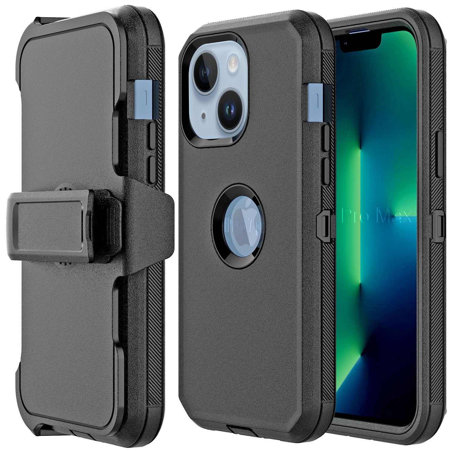 iPhone 15 Plus With Kickstand Belt Clip Full Protection Heavy Duty Case