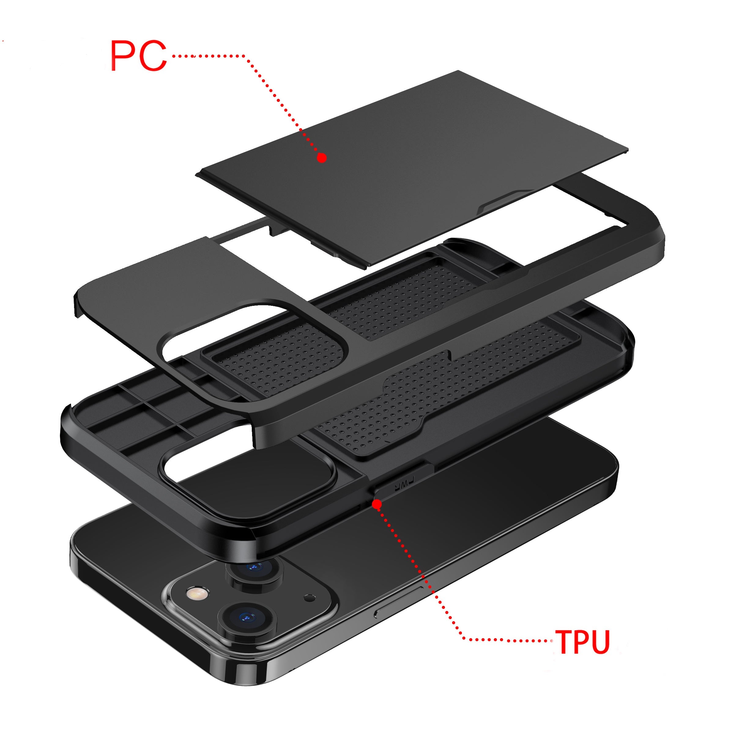 iPhone 15 Card Insertion and Sliding Type Case