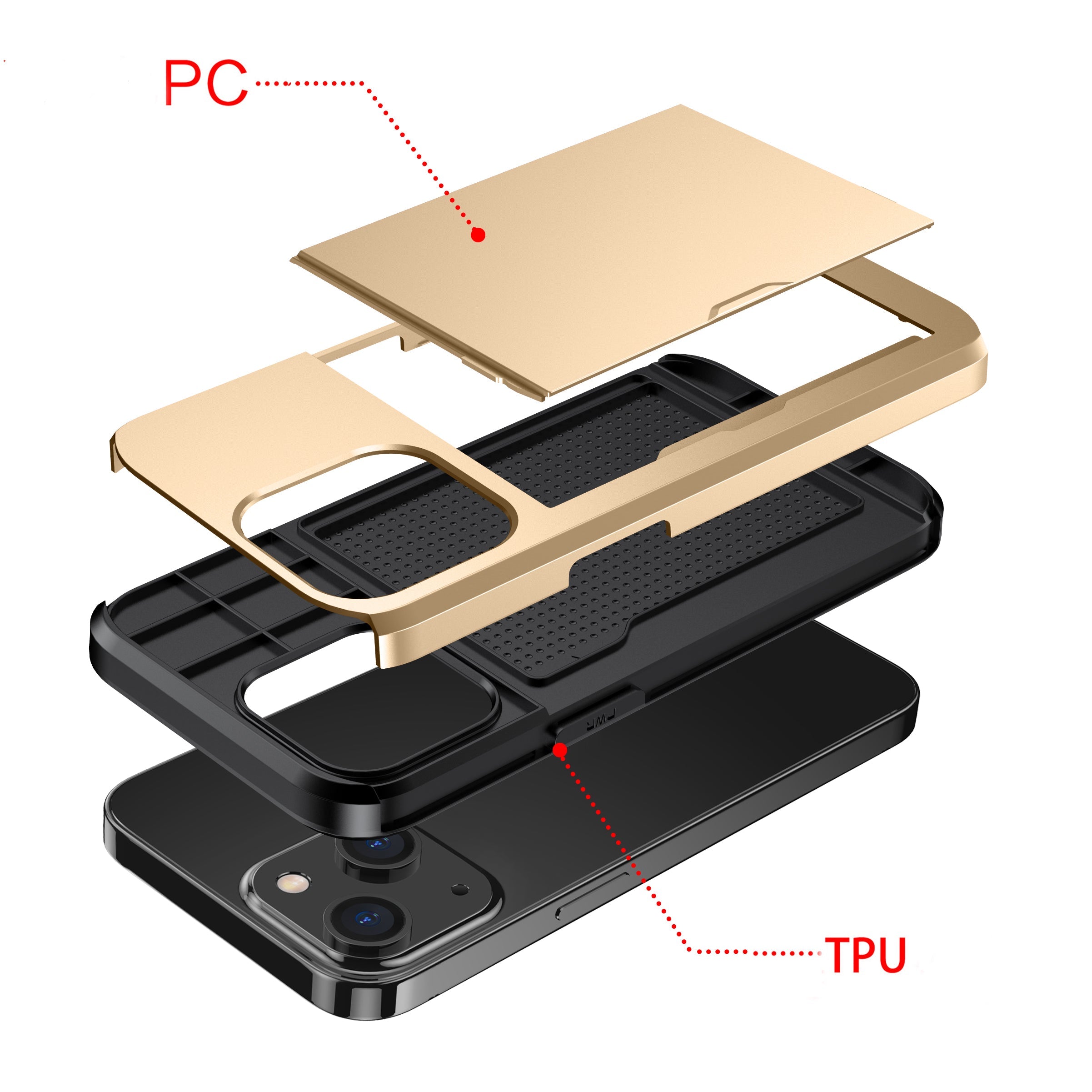 iPhone 15 Card Insertion and Sliding Type Case