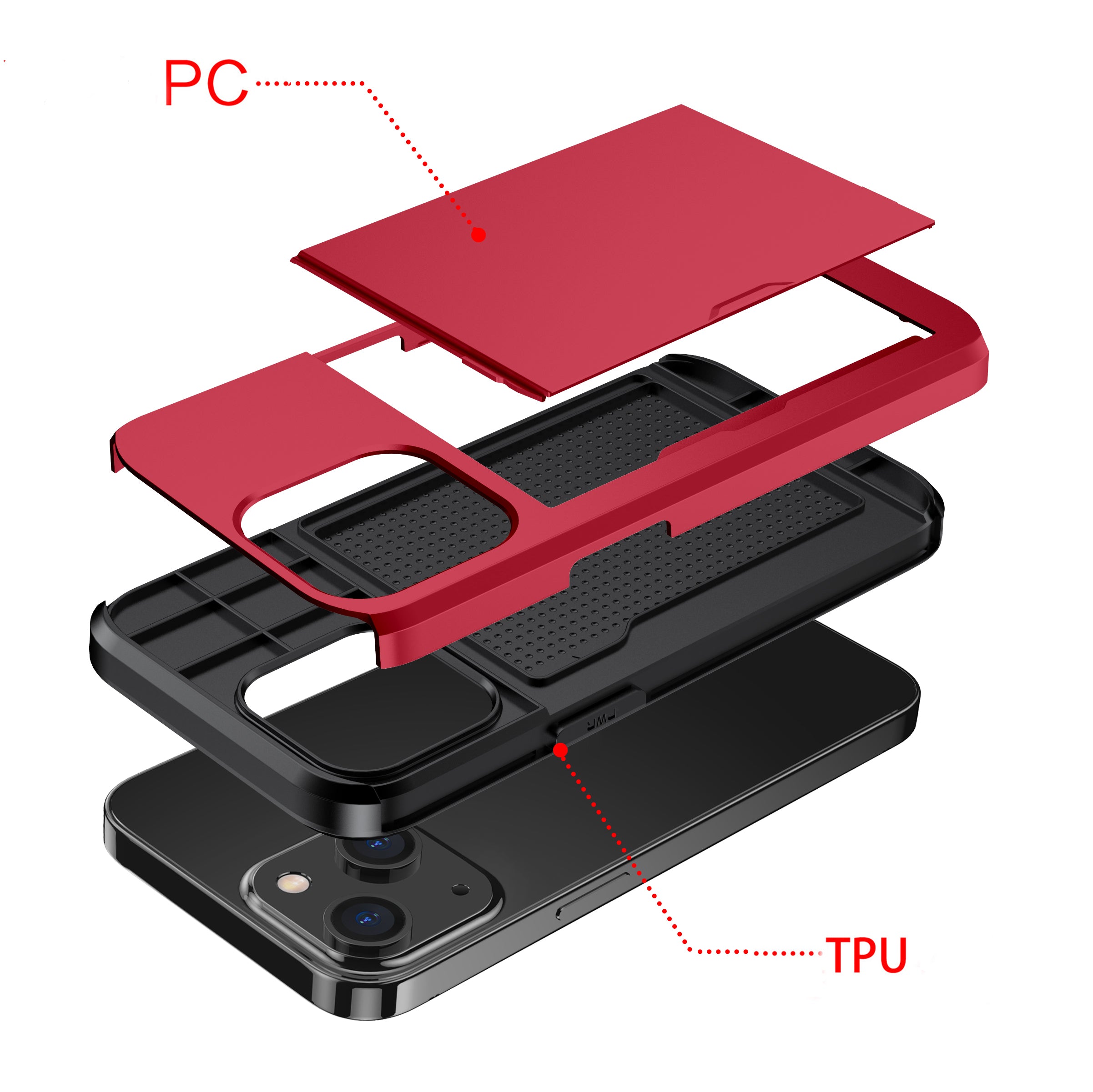 iPhone 15 Plus Card Insertion and Sliding Type Case