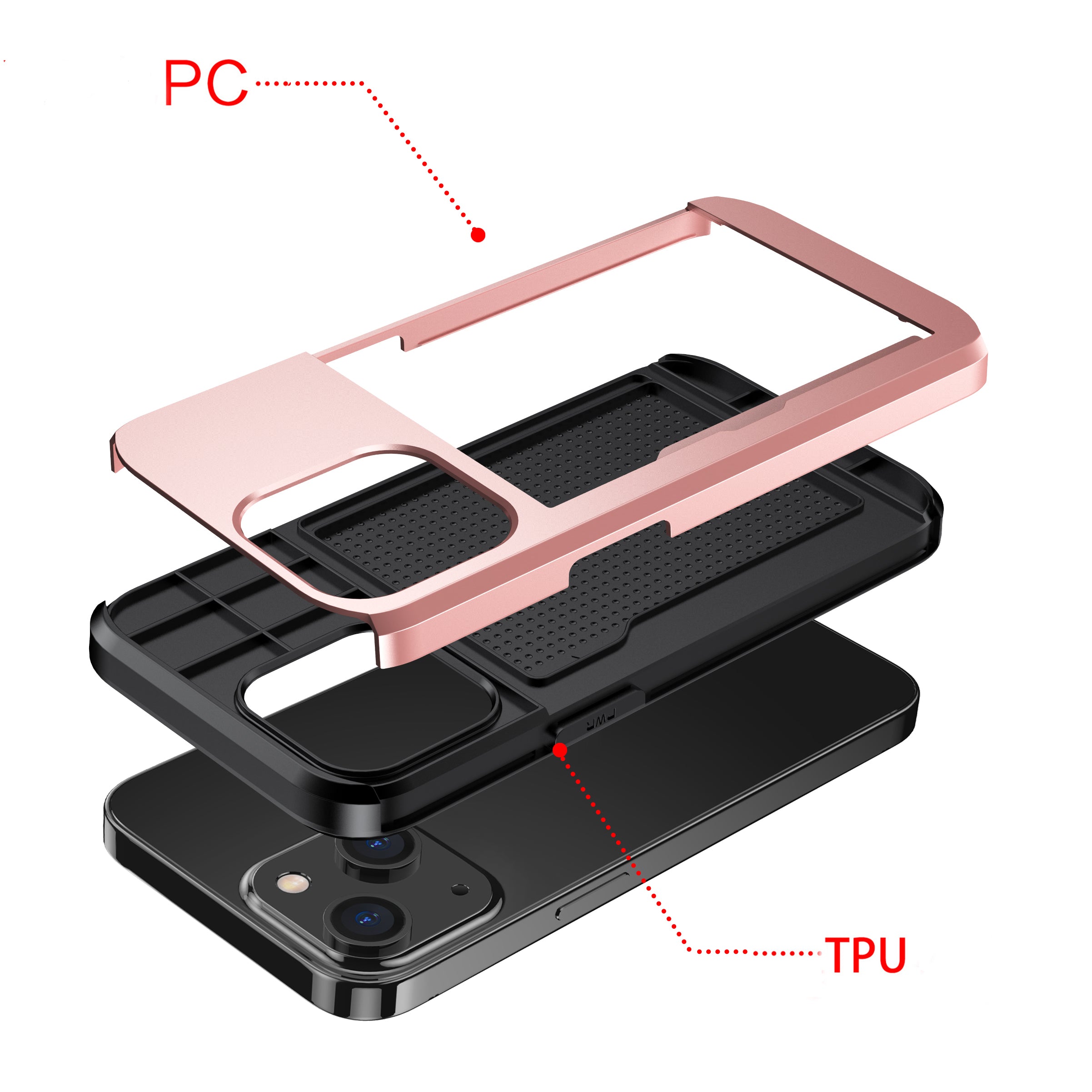 iPhone 15 Plus Card Insertion and Sliding Type Case