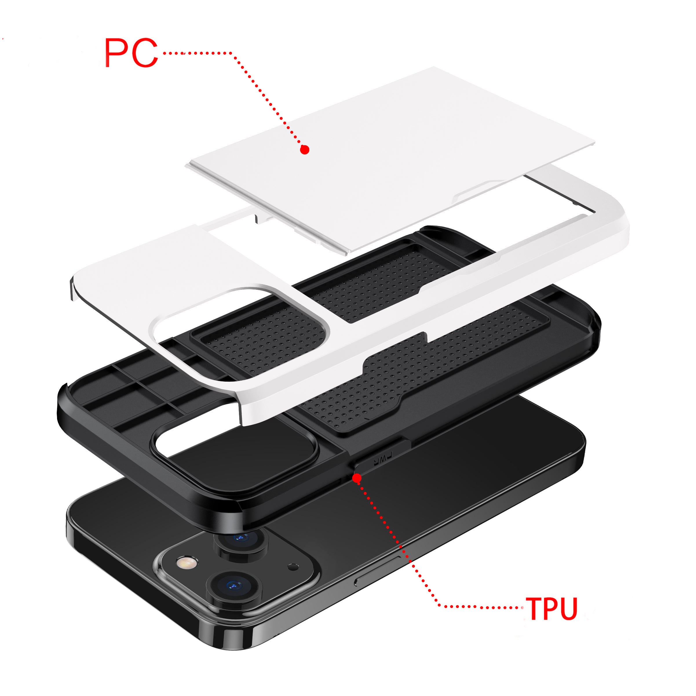 iPhone 15 Plus Card Insertion and Sliding Type Case