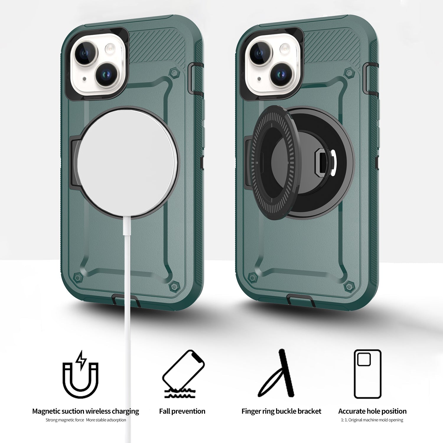 iPhone 15 Plus Wireless magnetic Finger ring buckle bracket Case