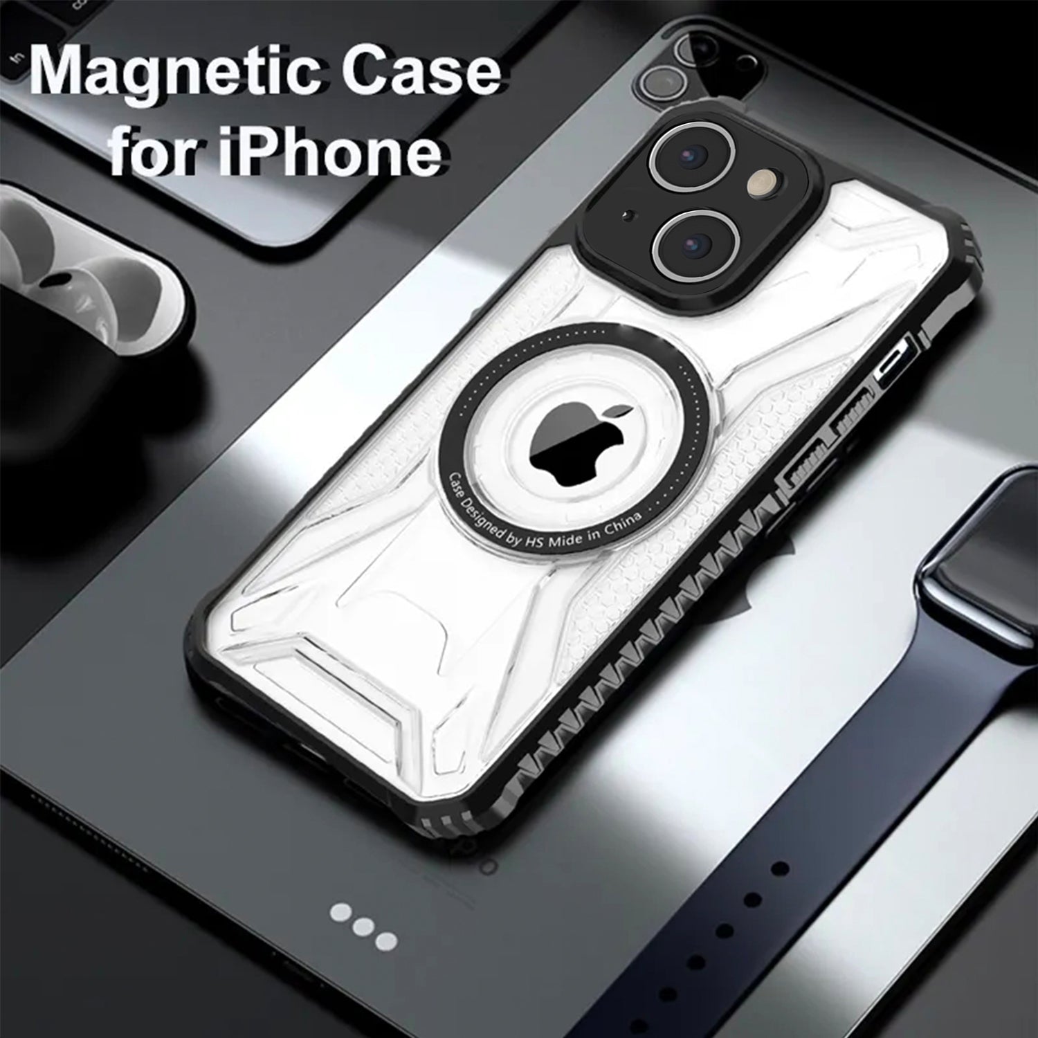 iPhone 15 Plus CD Texture Anti Drop Magnetic Phone Case