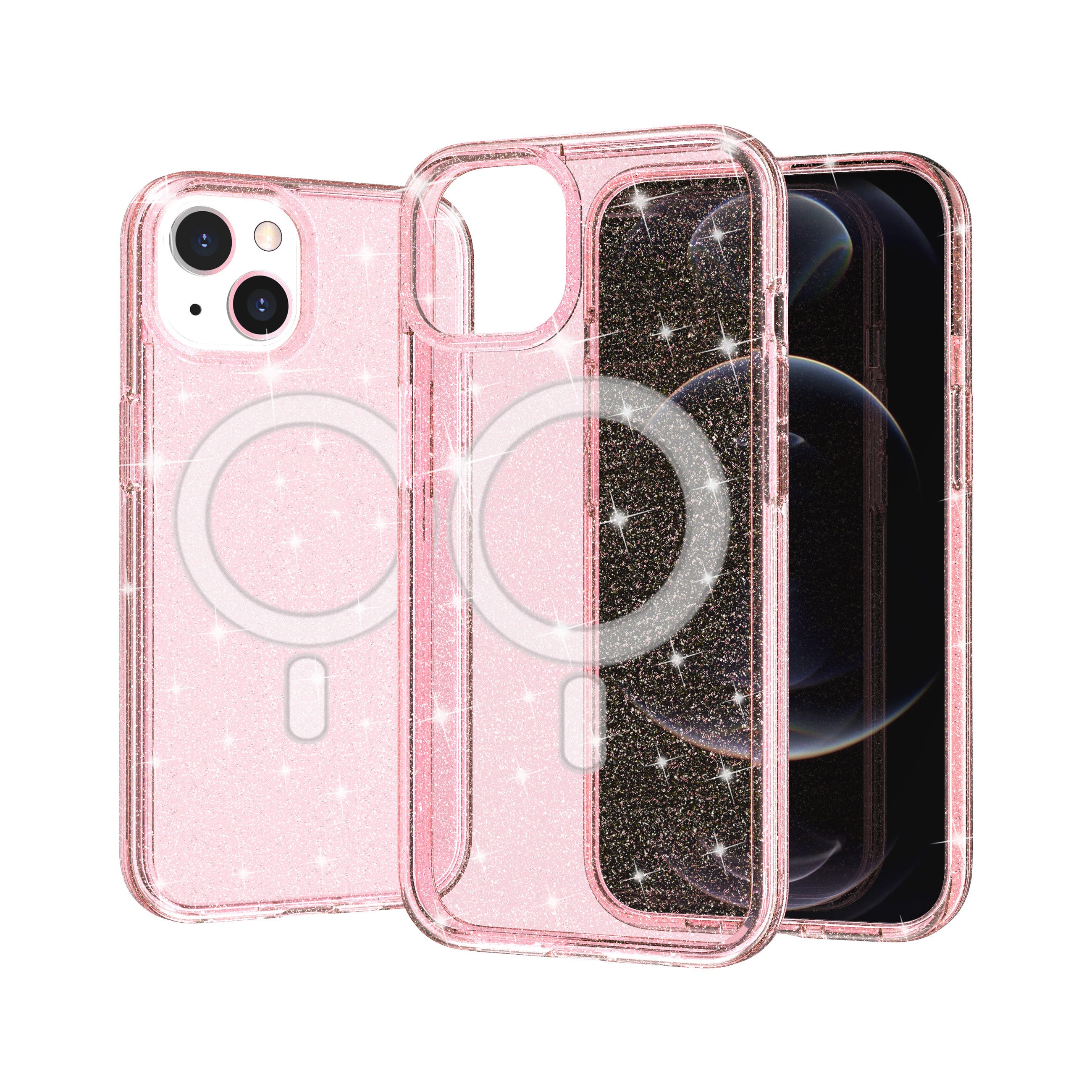 iPhone 15 Plus Magnetic Attraction Gradient Shiny Transparency Case