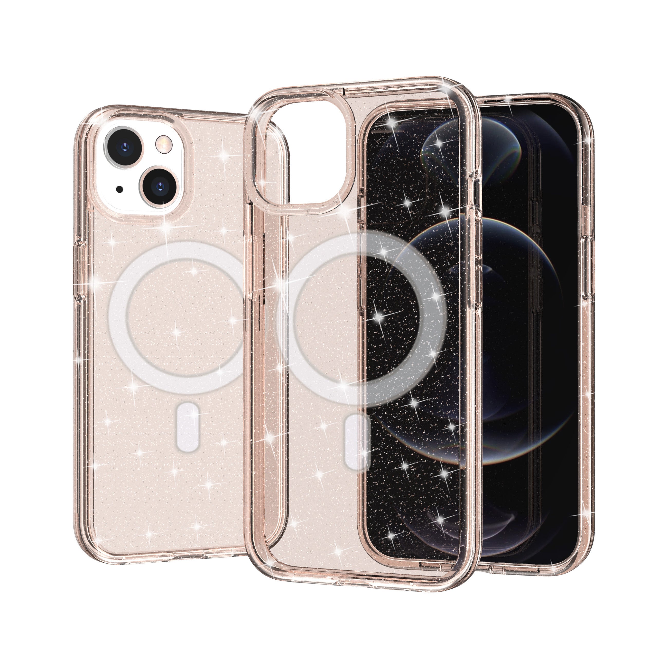 iPhone 15 Plus Magnetic Attraction Gradient Shiny Transparency Case