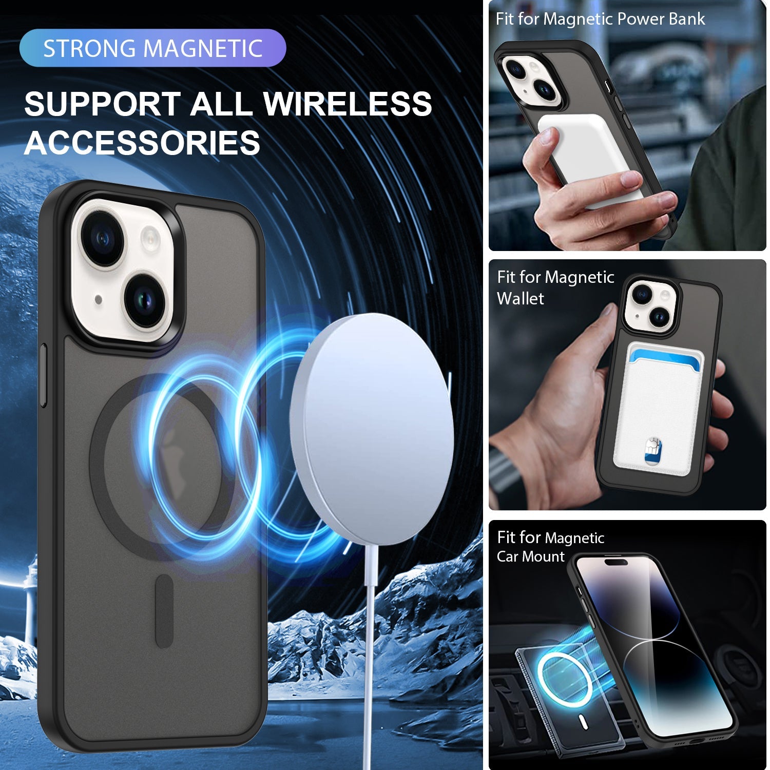 iPhone 15 Shockproof With Magnetic Cover Case