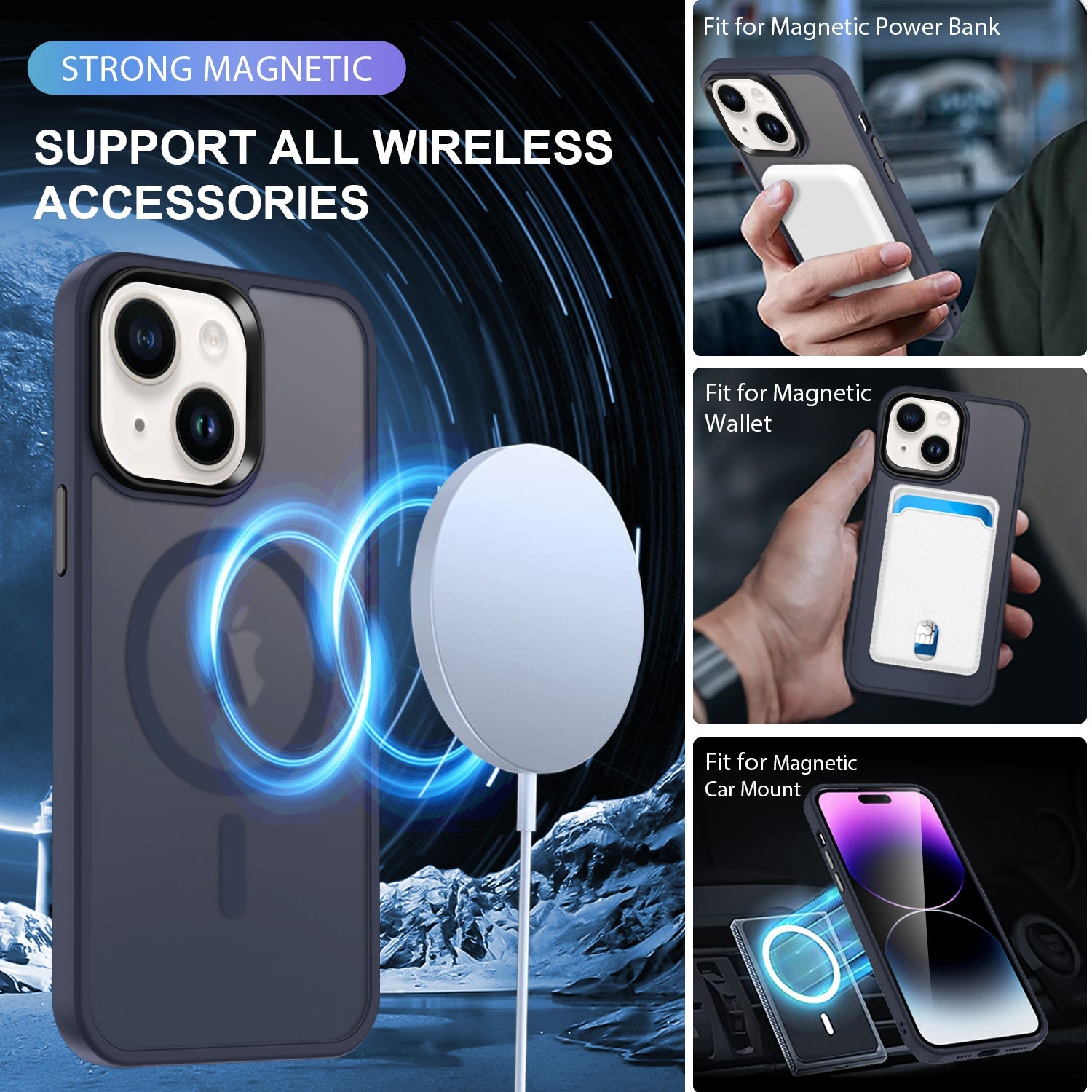 iPhone 15 Shockproof With Magnetic Cover Case