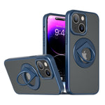 iPhone 15 Hollow Out Ring Rotating Magnetic Suction Bracket Protective Sleeve Case