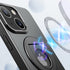 iPhone 15 Hollow Out Ring Rotating Magnetic Suction Bracket Protective Sleeve Case