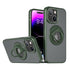 iPhone 15 Hollow Out Ring Rotating Magnetic Suction Bracket Protective Sleeve Case