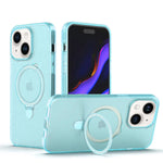 iPhone 15 Plus Translucency Magnetic Suction Bracket Phone Case