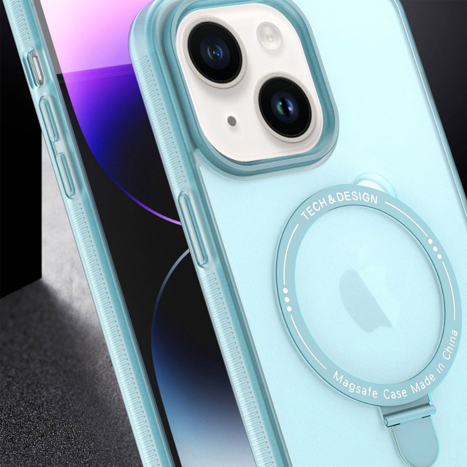 iPhone 15 Translucency Magnetic Suction Bracket Phone Case