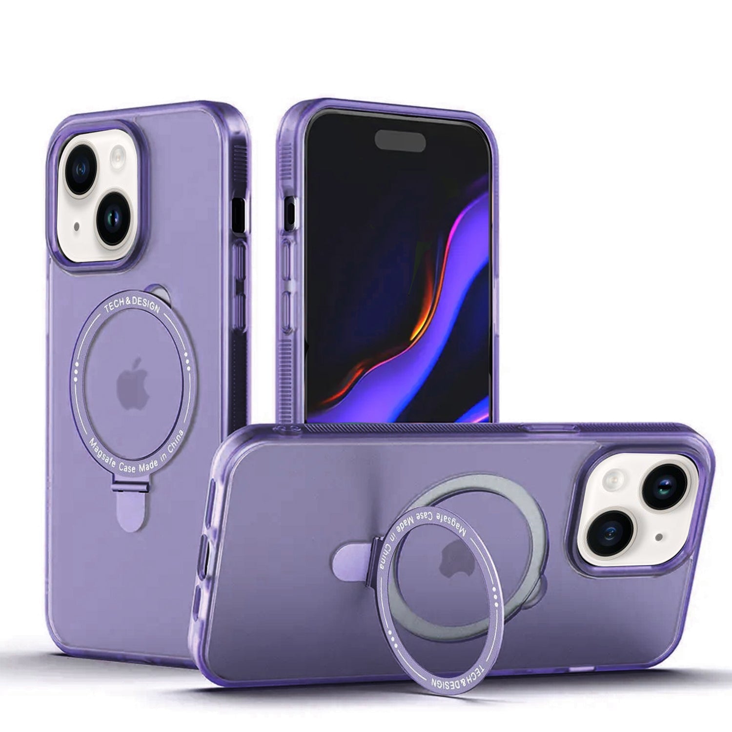 iPhone 15 Translucency Magnetic Suction Bracket Phone Case