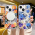 iPhone 15 Printed Double-Layer Transparent Magnetic Suction Phone Case