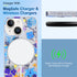 iPhone 15 Printed Double-Layer Transparent Magnetic Suction Phone Case