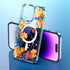 iPhone 15 Printed Double-Layer Transparent Magnetic Suction Phone Case