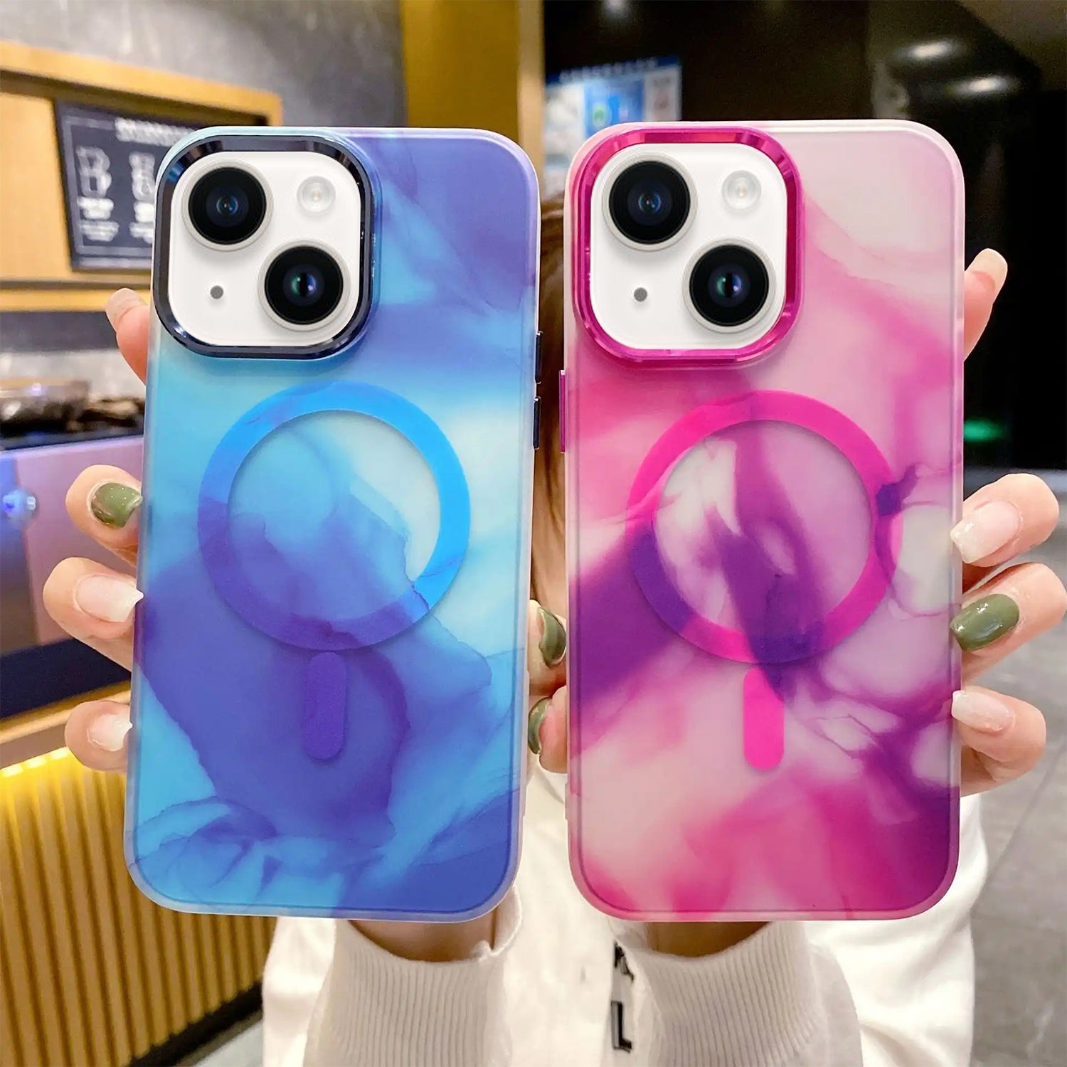 iPhone 15 Ink Colorful Magnetic Phone Case