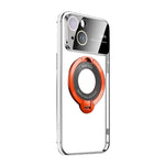 iPhone 15 Regard Window Magnetic Suction Electroplating Integrated Bracket Phone Case